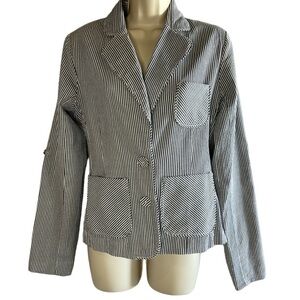 Ashley blue and white striped women’s blazer size M